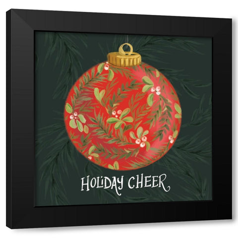 Holiday Cheer Black Modern Wood Framed Art Print with Double Matting by House Fenway