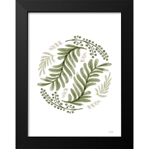 Natures Circle Black Modern Wood Framed Art Print by House Fenway