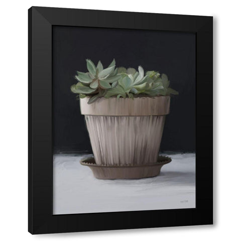 Farmhouse Succulent Black Modern Wood Framed Art Print with Double Matting by House Fenway
