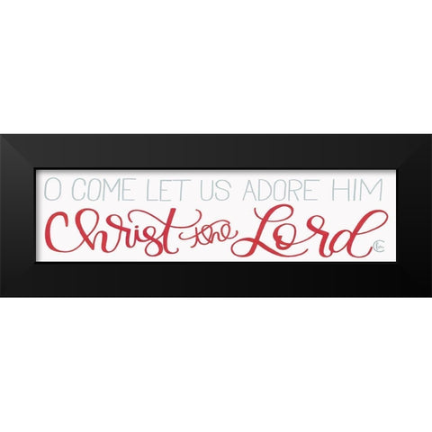 Let Us Adore Him Black Modern Wood Framed Art Print by Fearfully Made Creations