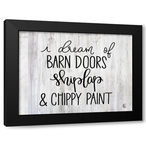 Farmhouse Dreams Black Modern Wood Framed Art Print by Fearfully Made Creations