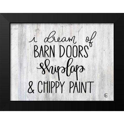 Farmhouse Dreams Black Modern Wood Framed Art Print by Fearfully Made Creations