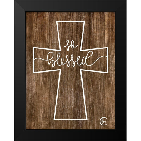 Blessed Cross Black Modern Wood Framed Art Print by Fearfully Made Creations