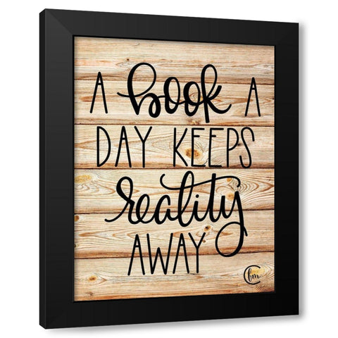 A Book a Day Black Modern Wood Framed Art Print by Fearfully Made Creations