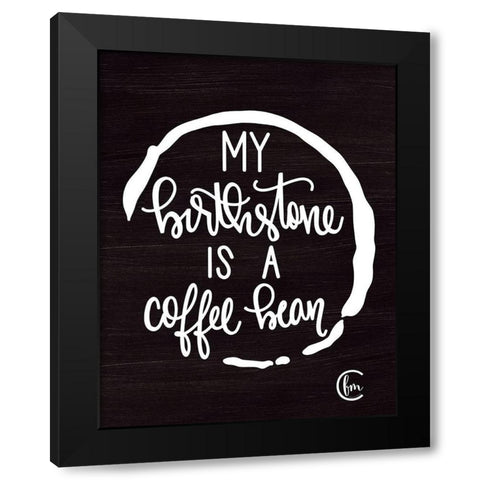 Coffee Bean Black Modern Wood Framed Art Print with Double Matting by Fearfully Made Creations