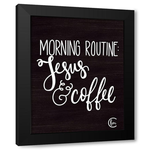 Morning Routine Black Modern Wood Framed Art Print by Fearfully Made Creations