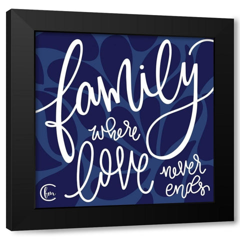 Love Never Ends Black Modern Wood Framed Art Print with Double Matting by Fearfully Made Creations