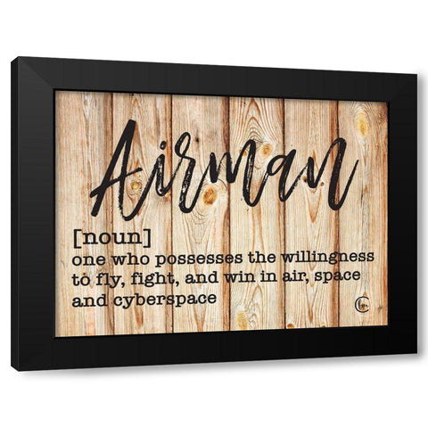 Airman Black Modern Wood Framed Art Print with Double Matting by Fearfully Made Creations