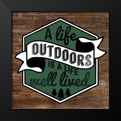 Outdoor Life Black Modern Wood Framed Art Print by Fearfully Made Creations