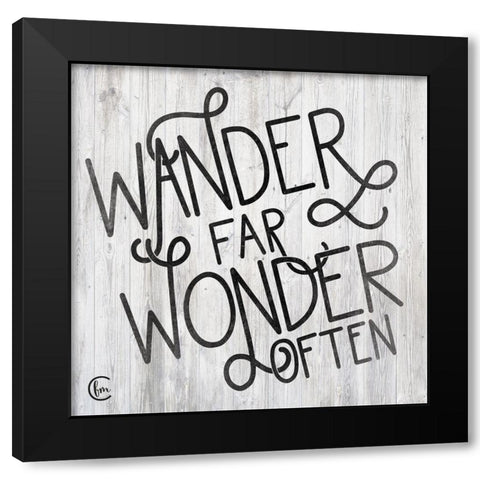 Wander Black Modern Wood Framed Art Print by Fearfully Made Creations