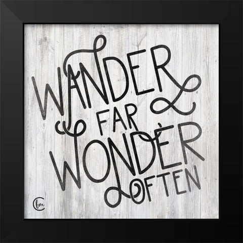 Wander Black Modern Wood Framed Art Print by Fearfully Made Creations