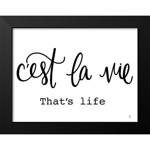 French Thats Life Black Modern Wood Framed Art Print by Fearfully Made Creations