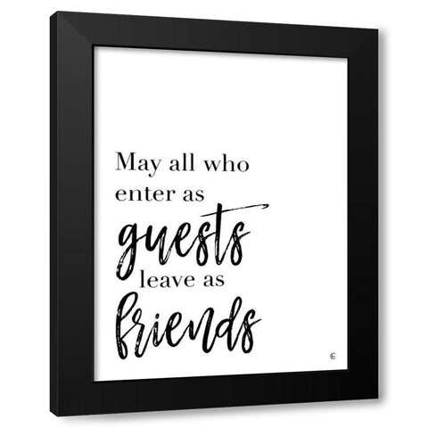Guests and Friends Black Modern Wood Framed Art Print with Double Matting by Fearfully Made Creations