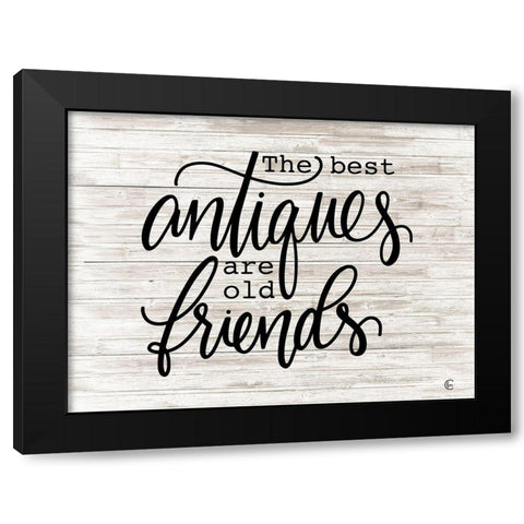 Antique Friends Black Modern Wood Framed Art Print by Fearfully Made Creations
