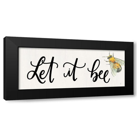 Let it Bee Black Modern Wood Framed Art Print by Fearfully Made Creations