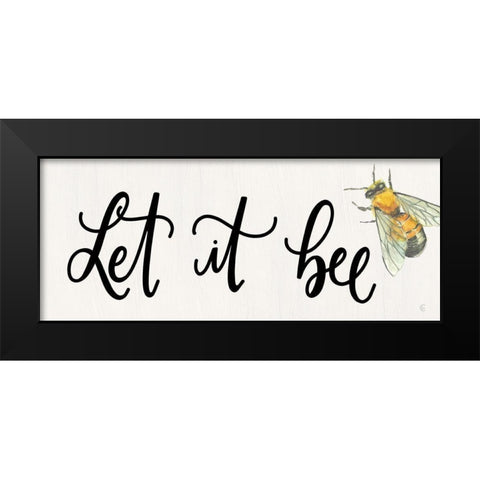 Let it Bee Black Modern Wood Framed Art Print by Fearfully Made Creations