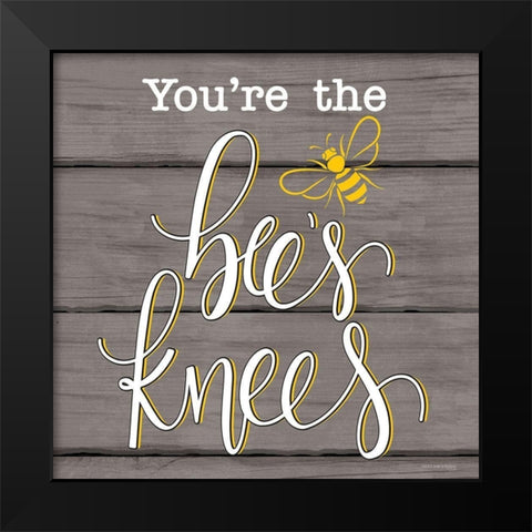 Youre the Bees Knees Black Modern Wood Framed Art Print by Fearfully Made Creations