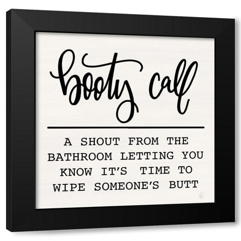 Booty Call Black Modern Wood Framed Art Print by Fearfully Made Creations