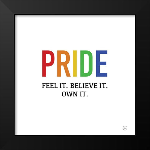 Pride Black Modern Wood Framed Art Print by Fearfully Made Creations