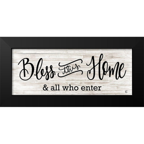 Bless This Home Black Modern Wood Framed Art Print by Fearfully Made Creations