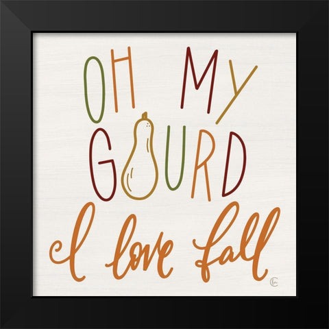 Oh My Gourd - I Love Fall Black Modern Wood Framed Art Print by Fearfully Made Creations