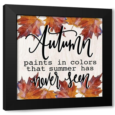 Autumn Paints in Colors Black Modern Wood Framed Art Print with Double Matting by Fearfully Made Creations