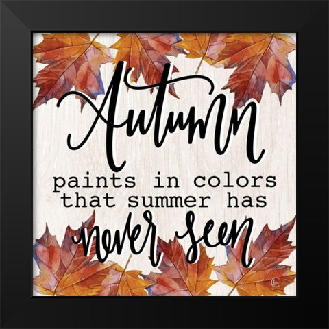 Autumn Paints in Colors Black Modern Wood Framed Art Print by Fearfully Made Creations