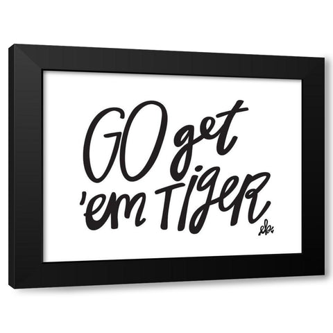 Go Getem Tiger Black Modern Wood Framed Art Print with Double Matting by Barrett, Erin