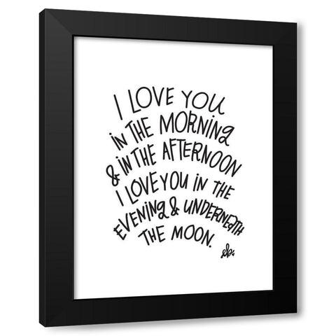 I Love You Black Modern Wood Framed Art Print by Barrett, Erin