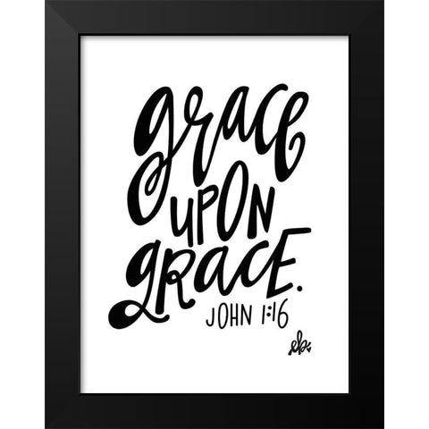 Grace Upon Grace Black Modern Wood Framed Art Print by Barrett, Erin