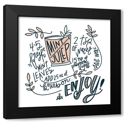 Mint Julep Black Modern Wood Framed Art Print with Double Matting by Barrett, Erin