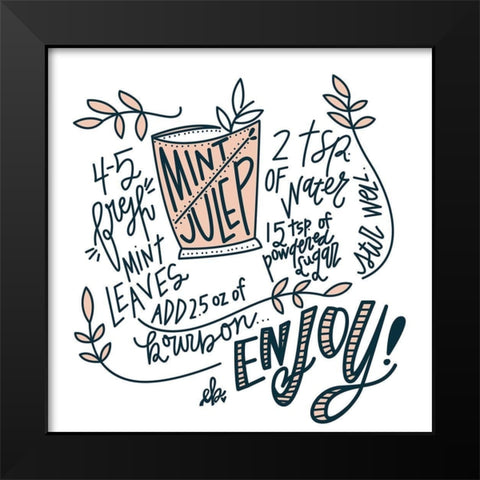 Mint Julep Black Modern Wood Framed Art Print by Barrett, Erin
