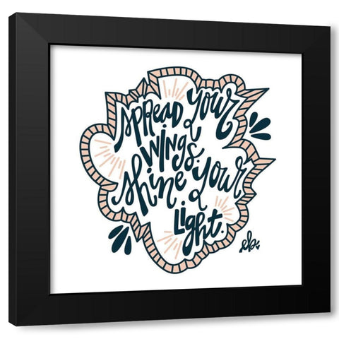 Spread Your Wings Black Modern Wood Framed Art Print with Double Matting by Barrett, Erin