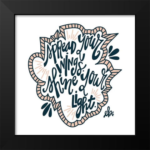 Spread Your Wings Black Modern Wood Framed Art Print by Barrett, Erin