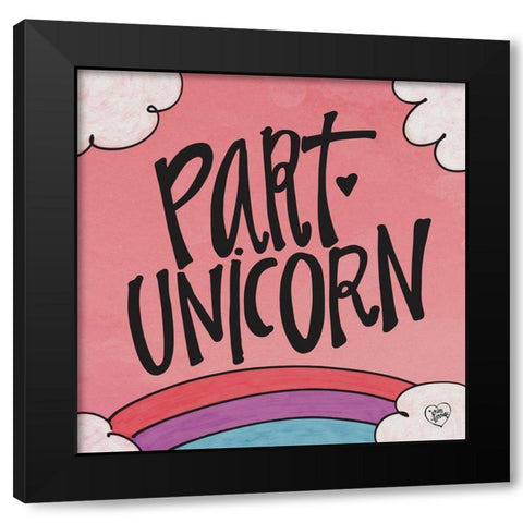 Part Unicorn Black Modern Wood Framed Art Print by Barrett, Erin