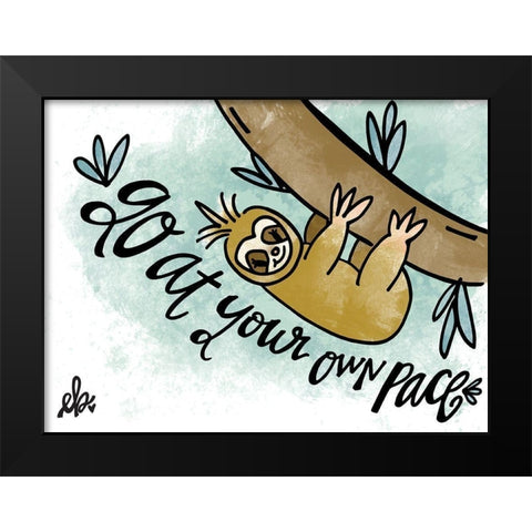 Go at Your Own Pace Black Modern Wood Framed Art Print by Barrett, Erin