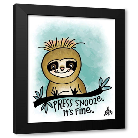 Press Snooze Black Modern Wood Framed Art Print with Double Matting by Barrett, Erin