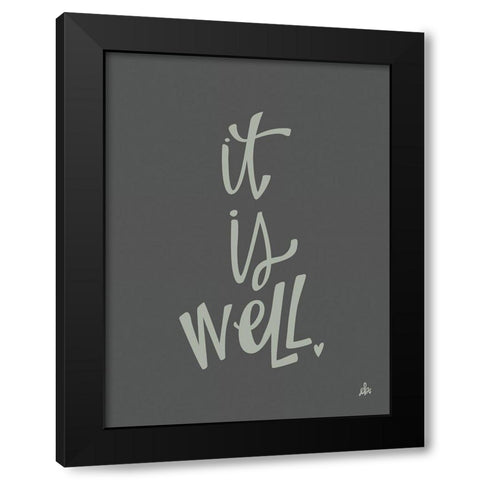 It is Well Black Modern Wood Framed Art Print by Barrett, Erin