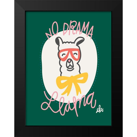 No Drama Llama Black Modern Wood Framed Art Print by Barrett, Erin