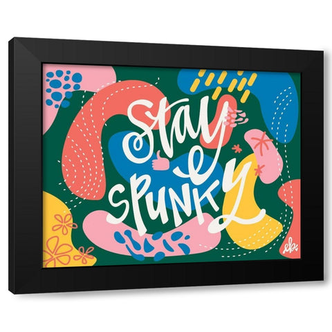 Stay Spunky Black Modern Wood Framed Art Print with Double Matting by Barrett, Erin