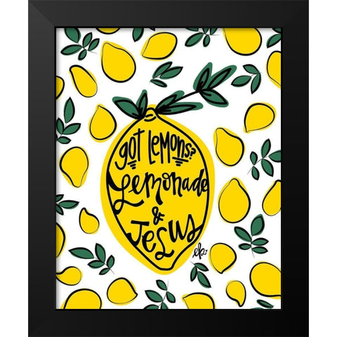 Lemonade and Jesus Black Modern Wood Framed Art Print by Barrett, Erin