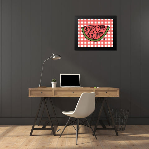 Youre One in a Melon Black Modern Wood Framed Art Print by Barrett, Erin