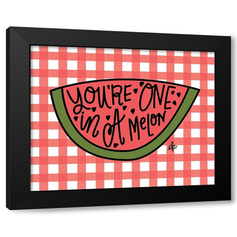 Youre One in a Melon Black Modern Wood Framed Art Print by Barrett, Erin