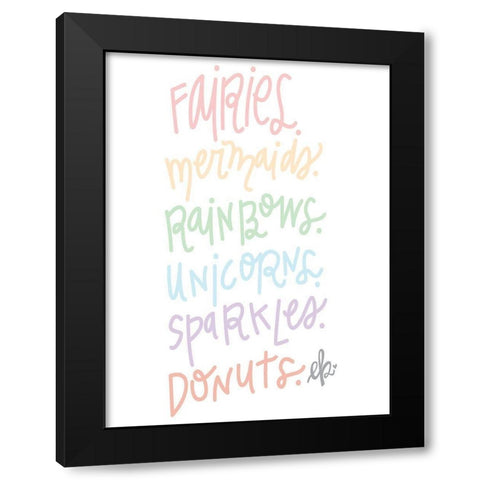 Sparkles and Donuts  Black Modern Wood Framed Art Print by Barrett, Erin