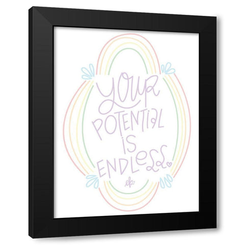 Your Potential is Endless  Black Modern Wood Framed Art Print by Barrett, Erin