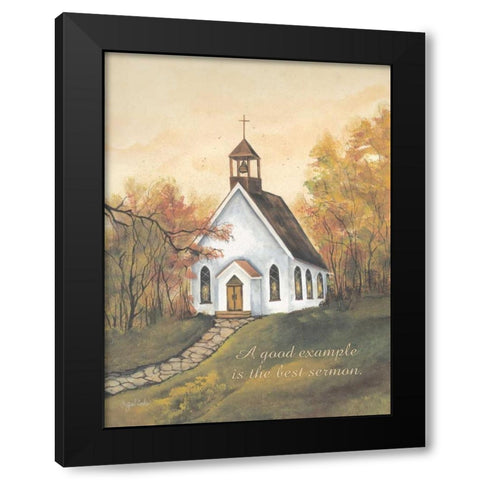 Autumn Church Black Modern Wood Framed Art Print by Eads, Gail