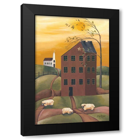 Sheep Farm Black Modern Wood Framed Art Print by Eads, Gail