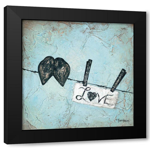 Love Black Modern Wood Framed Art Print by Hallowell, Britt