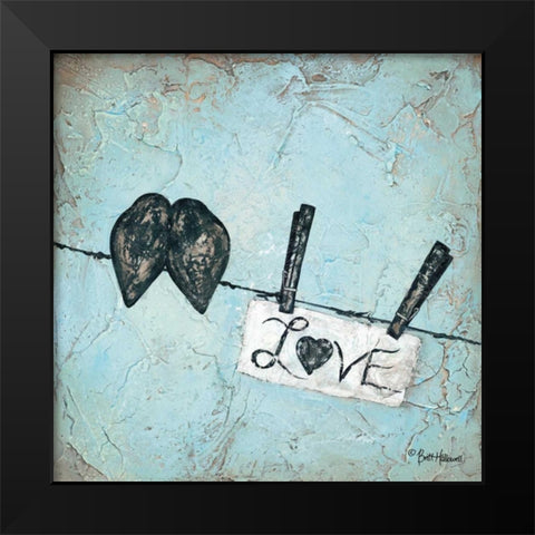 Love Black Modern Wood Framed Art Print by Hallowell, Britt