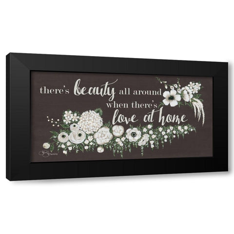 Love At Home Black Modern Wood Framed Art Print with Double Matting by Hollihocks Art